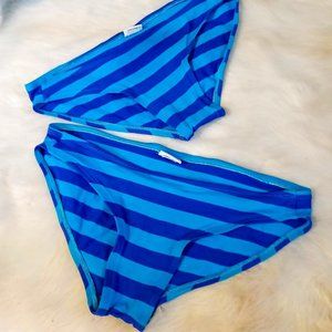 2 Papina Nylon Spandex Striped Bikini Underwear